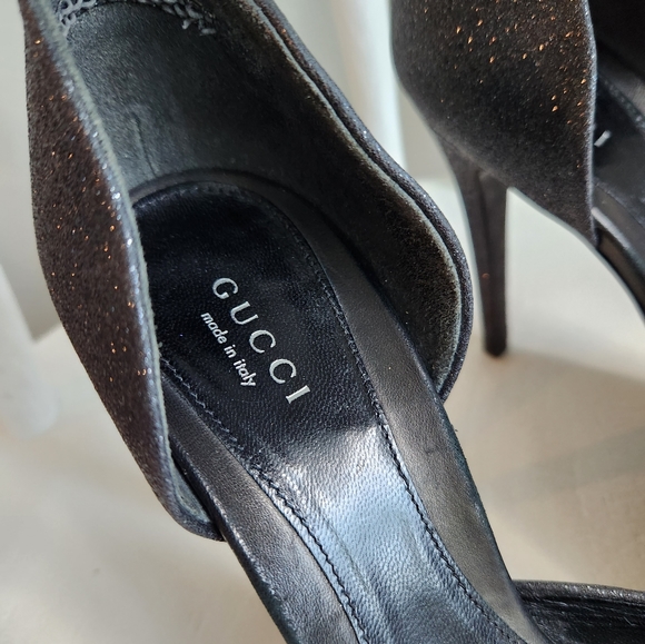 Gucci black shimmery pumps 37 1/2 US 7.5 - Picture 5 of 12